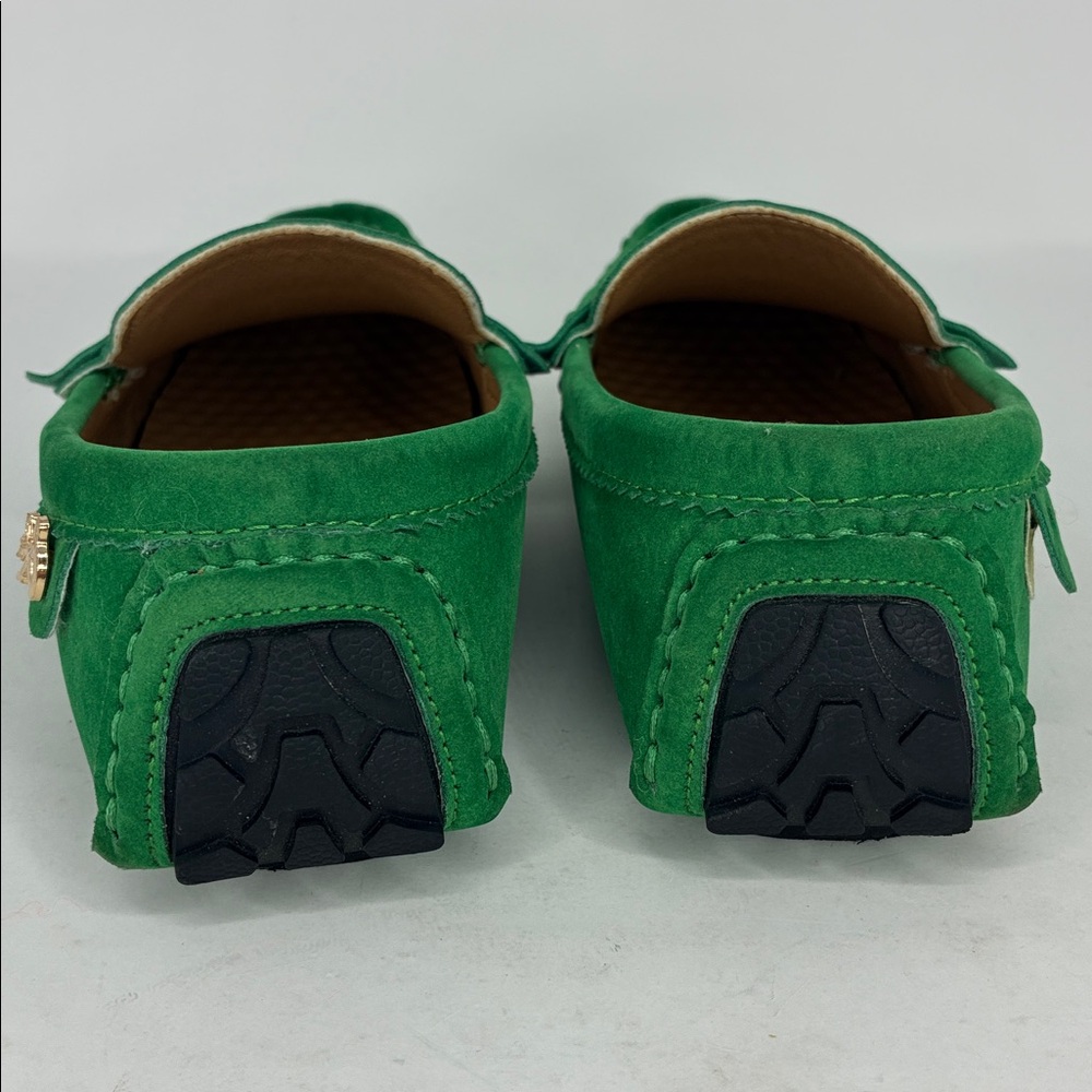 Green Suede Penny Loafers for Women - Picture 5 of 10